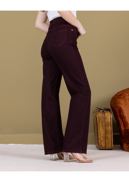 Ispanyol Paça Kadın Pantolonu Bordo fiyatları