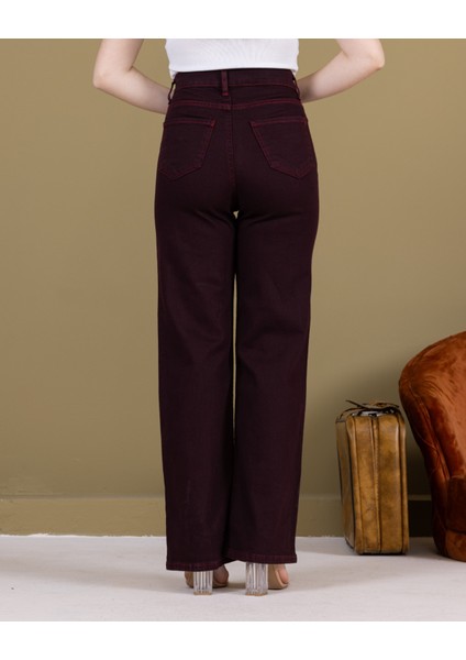 Ispanyol Paça Kadın Pantolonu Bordo