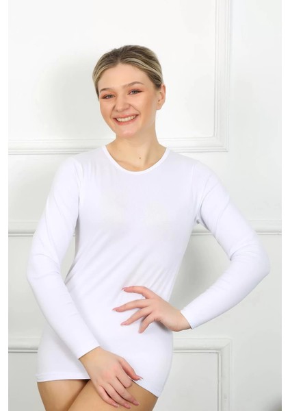 Moda Bayan Uzun Kol Body Beyaz fiyatları