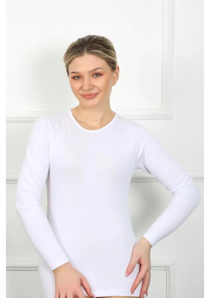 Moda Bayan Uzun Kol Body Beyaz modelleri