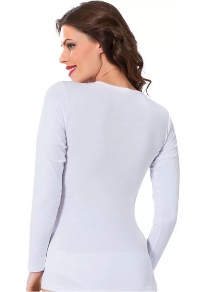 Moda Bayan Uzun Kol Body Beyaz fırsatları