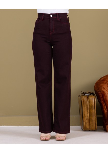 Ispanyol Paça Kadın Pantolonu Bordo indirimleri