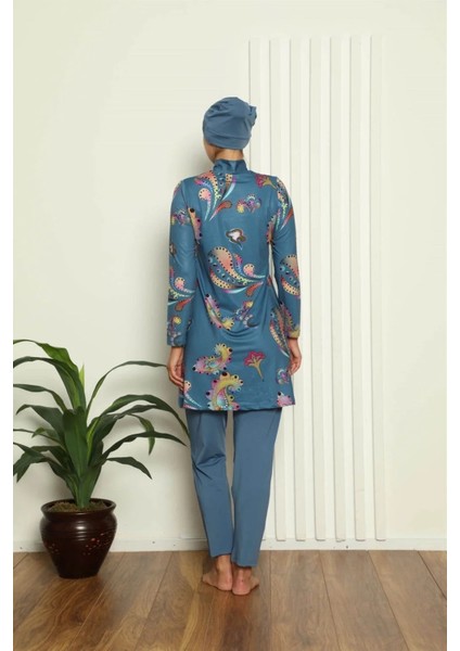 Moda Tam Tesettür Dijital Desenli Mayo 31043 modelleri