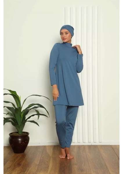 Moda Tam Tesettür Likralı Mayo Indigo fiyatları