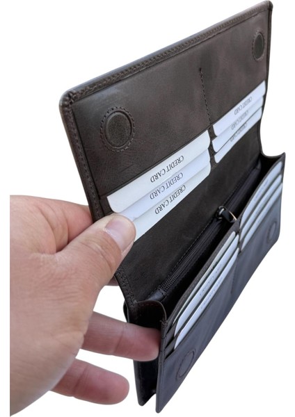 Tobiko Mihra Kahve Hakiki Deri Hem Telefonluk Hemde Mıknatıslı El Cüzdanı indirimleri