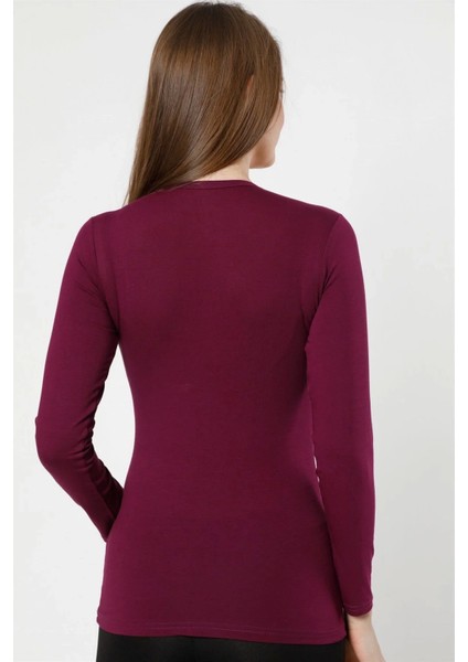 Moda Bayan Uzun Kol Body Mor modelleri