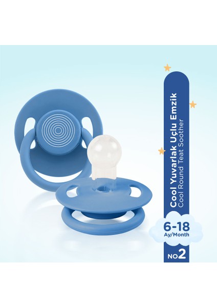 Cool Yuvarlak Uçlu Emzik No:2 Mavi 6-18 Ay fırsatları