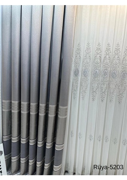 Nivemeshome Rüya FT671477 Gri V-5203 1/3 Sık Pileli Fon Perde Apm modelleri