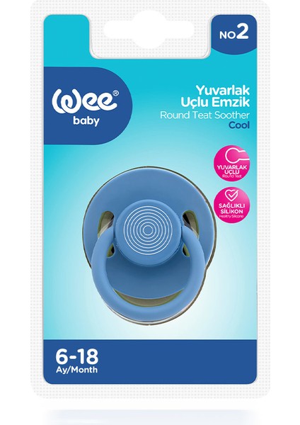 Cool Yuvarlak Uçlu Emzik No:2 Mavi 6-18 Ay