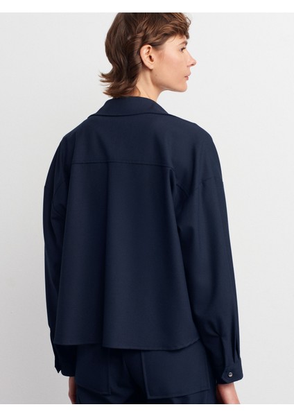 50522 Oversize Gömlek-Lacivert fiyatları