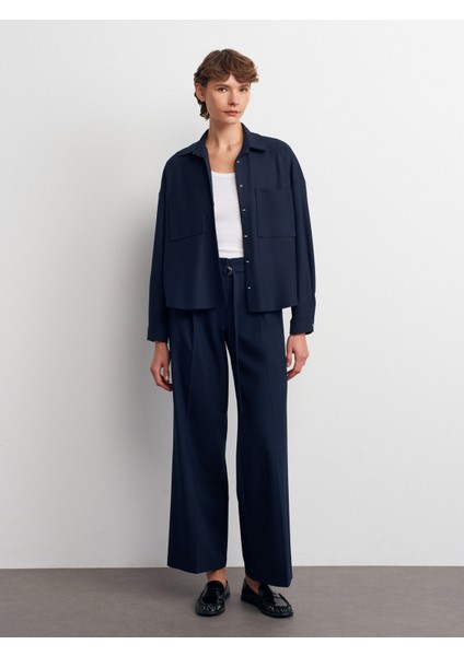 50522 Oversize Gömlek-Lacivert indirimleri