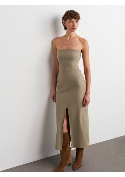 90758 Straplez Elbise-Çağla modelleri