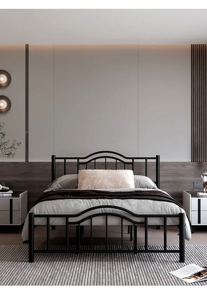 Argimo Belinay Çift Kişilik Ferforje Metal Karyola Siyah fiyatları