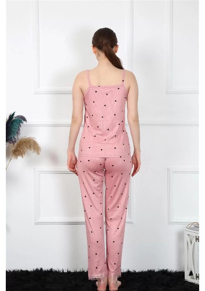 Moda Kadın Ip Askılı Somon Pijama Takım fırsatları