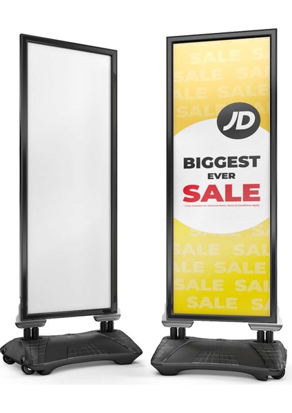 WindPro Slim Gri Tek Kat Kaldırım Reklam Panosu Ayaklı Poster Pano 152x60 cm fiyatları