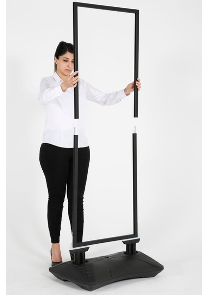 WindPro Slim Gri Tek Kat Kaldırım Reklam Panosu Ayaklı Poster Pano 152x60 cm indirimleri