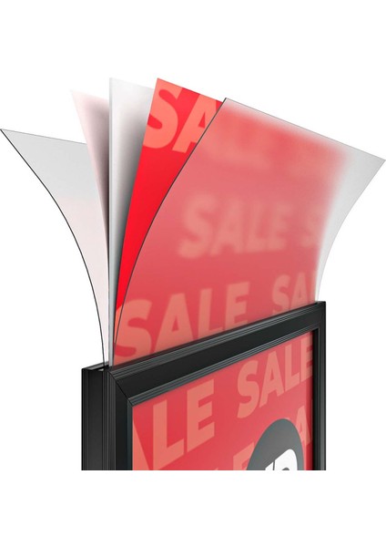 WindPro Slim Gri Tek Kat Kaldırım Reklam Panosu Ayaklı Poster Pano 152x60 cm