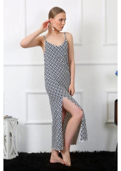 Moda Kadın Ip Askılı Uzun Gecelik Lacivert fiyatları