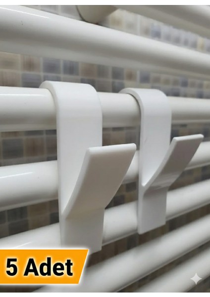 5'li Havlupan Petek Askısı Seti - Banyo ve Mutfak Radyatör Boru Askılığı Kanca