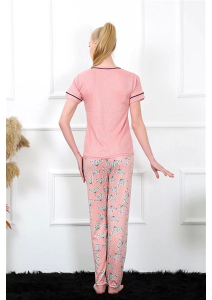 Moda Kadın Gül Kurusu Kısa Kol Pijama Takım fırsatları
