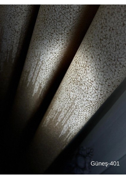 Nivemeshome Güneş FT632121 Altın V-401 1/3 Sık Pileli Fon Perde Apm