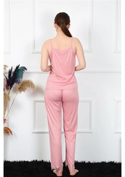 Moda Kadın Ip Askılı Somon Pijama Takım fırsatları