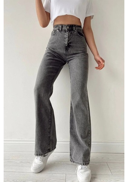 Ispanyol Paça Kadın Pantolonu Antrasit modelleri