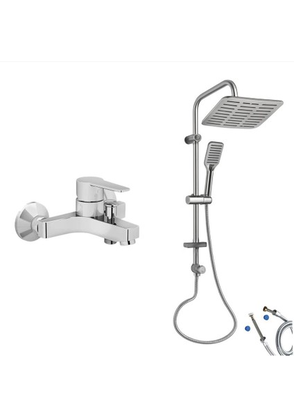 Nora S Banyo Bataryası + Doppo Siena Lux Tepe Duş Sistemi