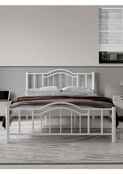 Argimo Belinay Çift Kişilik Ferforje Metal Karyola Beyaz fiyatları