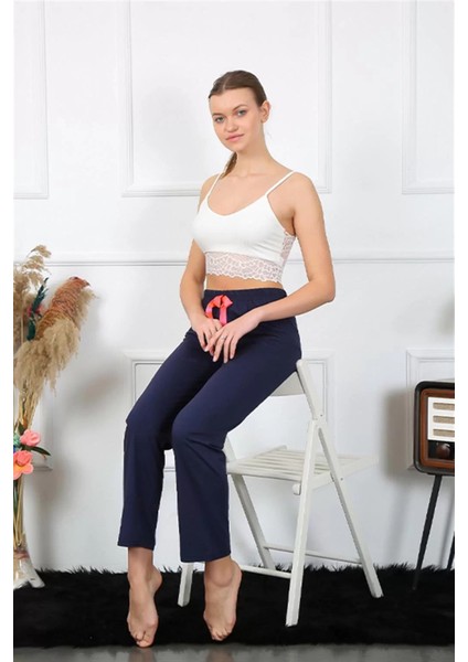 Moda Kadın Pamuklu Alt Pijama Lacivert fırsatları