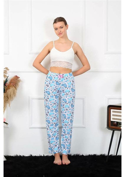 Moda Kadın Pamuklu Alt Pijama Mavi fırsatları