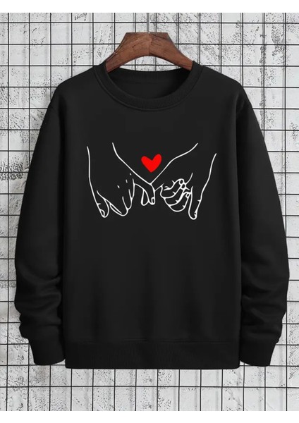 Sevgili Kombini Takım Sevgi Baskılı Bisiklet Yaka Sweatshirt Sevgililer Günü (Adet Fiyattır) fiyatları