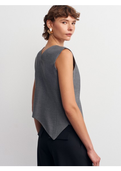 60599 Asimetrik Yelek-Gri fiyatları