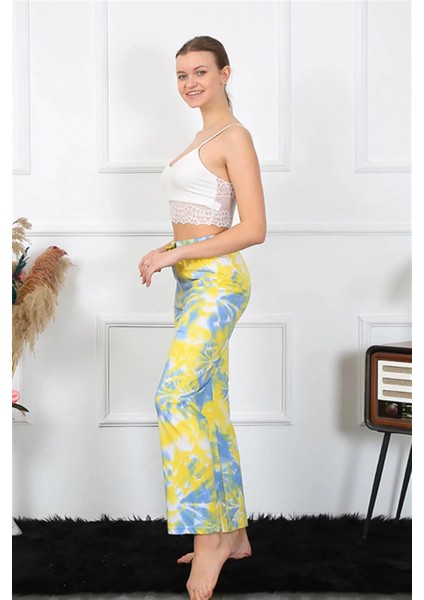 Moda Kadın Pamuklu Alt Pijama Sarı fırsatları