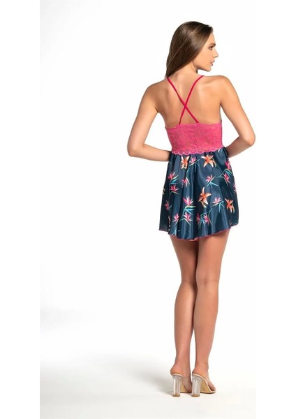 Moda Kadın Sırt Dekolteli Saten Gecelik Pembe fiyatları