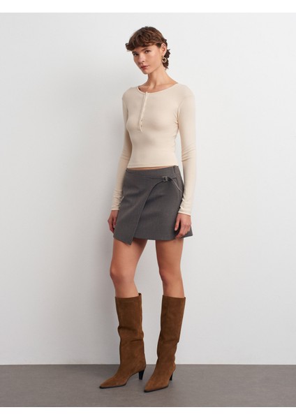 31442 Uzun Kollu Çıtçıt Düğmeli Top-Taş modelleri