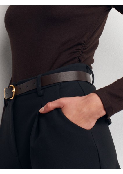 32139 Büzgülü Uzun Kollu Top-Koyu Kahve fırsatları