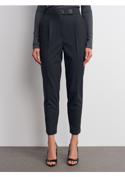 72174 Yüksek Bel Pilili Pantolon-Antrasit indirimleri