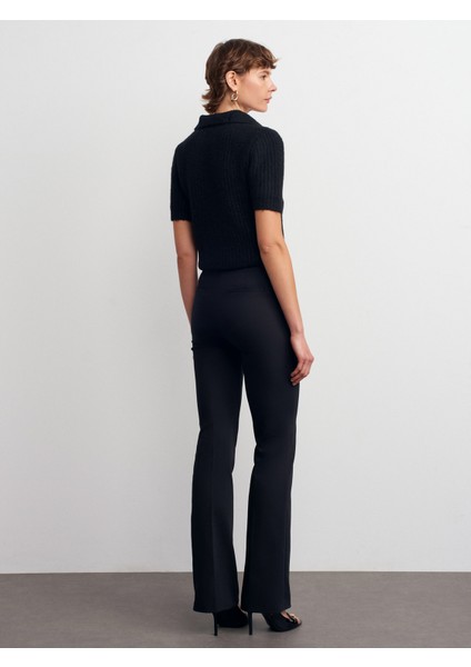 72184 Yüksek Bel Çan Paça Pantolon-Siyah fiyatları