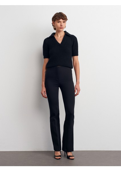 72184 Yüksek Bel Çan Paça Pantolon-Siyah modelleri