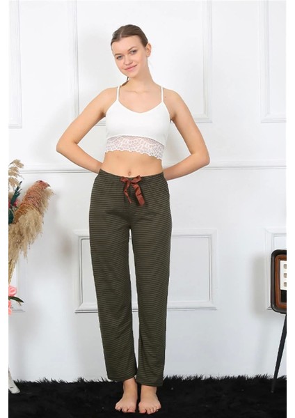 Moda Kadın Pamuklu Alt Pijama Haki fırsatları