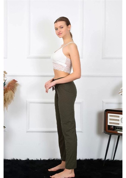 Moda Kadın Pamuklu Alt Pijama Haki indirimleri