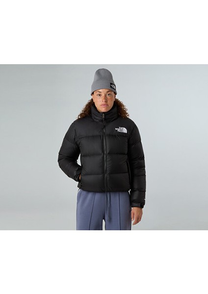 W 1996 Retro Nuptse Jacket Kadın Outdoor Montu (700 Dolgu Kaz Tüyü) NF0A3XEOGOF1 Siyah modelleri