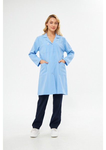 Alpaka Mavi Kadın Önlüğü