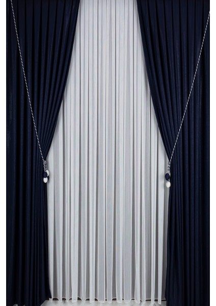 Tüm Odalara Uygun Ütü Istemez Kaliteli ve Şık Ertuğrul Model 1/2 Seyrek Pileli Tül Perde