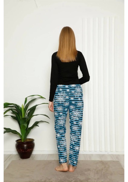 Moda Kadın Pamuklu Alt Pijama Mavi fiyatları