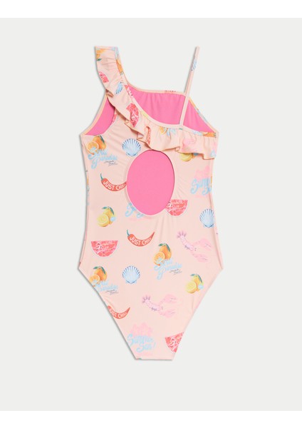 Meyve Desenli Fırfırlı Kız Çocuk Mayosu (6-16 Yaş) indirimleri