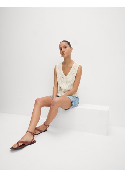 Pamuk Karışımlı Dokulu Bluz