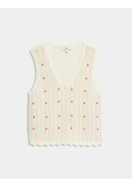 Pamuk Karışımlı Dokulu Bluz