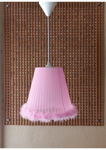 Pembe Organze Avize M-163 Yatak Odası Çocuk Odası Genç ve Bebek Odası Avize Aydınlatma Sarkıt modelleri